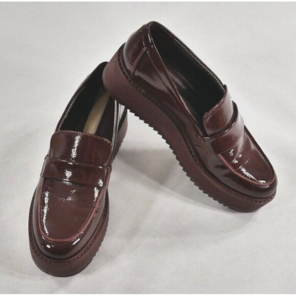 Franco Sarto Mahogany Brown L-Harper Loafers Vegan Platform Shoes Women\'s US 8 M main image 7